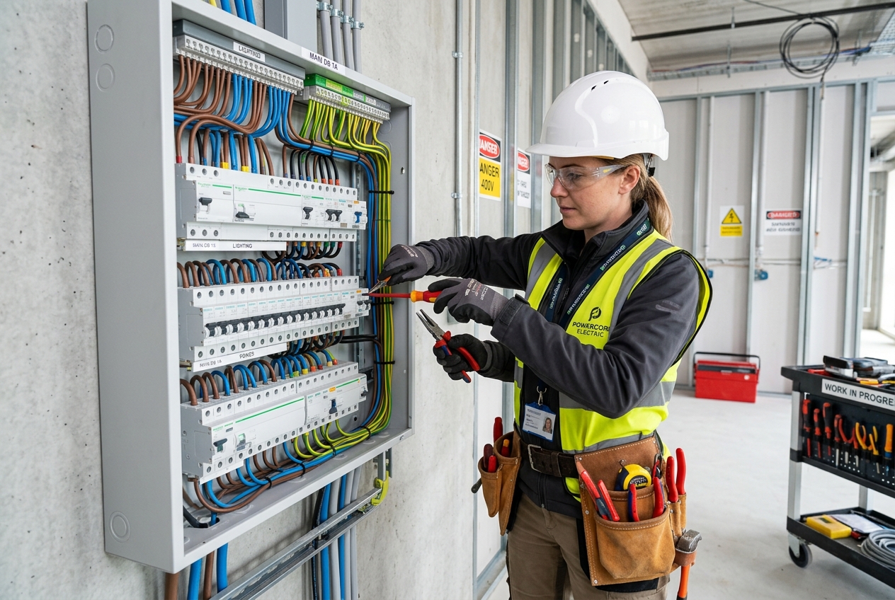 Electrician wiring panels